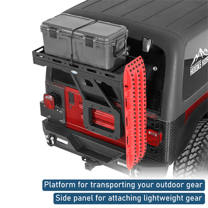 Tailgate Basket Rear Cargo Rack System  For 1997-2006 Jeep Wrangler TJ - Ultralisk4x4