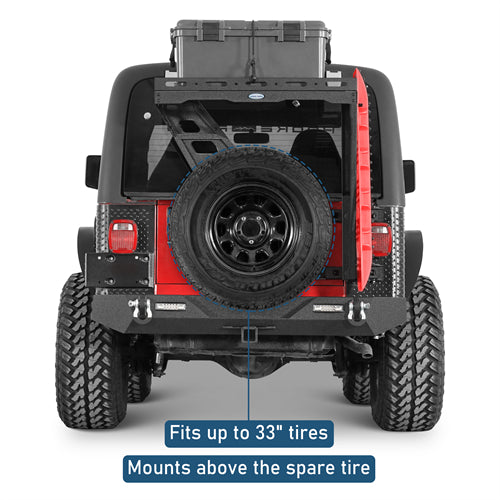 Tailgate Basket Rear Cargo Rack System  For 1997-2006 Jeep Wrangler TJ - Ultralisk4x4