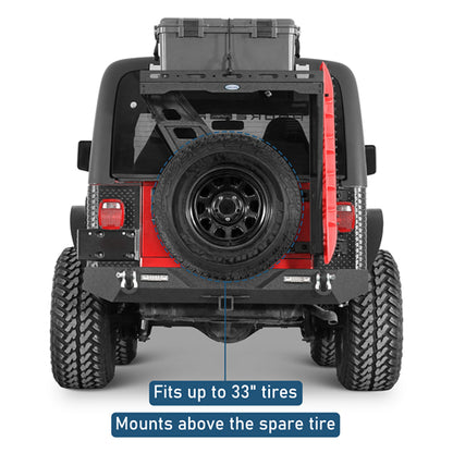 Tailgate Basket Rear Cargo Rack System  For 1997-2006 Jeep Wrangler TJ - Ultralisk4x4