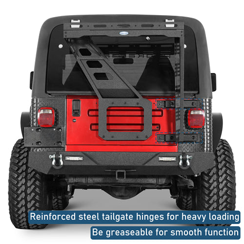 Tailgate Basket Rear Cargo Rack System  For 1997-2006 Jeep Wrangler TJ - Ultralisk4x4