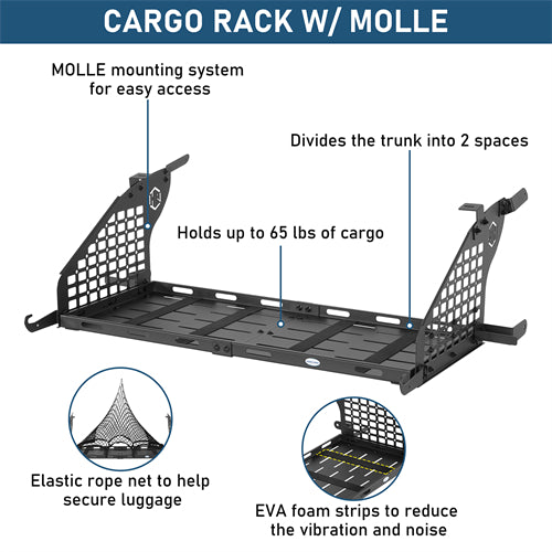 Rear Window Molle Panel & Interior Cargo Rack Kit For 2003-2010 Porsche Cayenne 955/957 - Ultralisk4x4