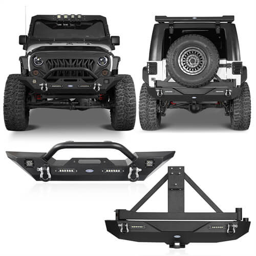 Jeep JK Different Trail Front and Rear Bumper Combo for 2007-2018 Jeep Wrangler JK - Ultralisk 4x4 ULB.3018+ULB.2029 1