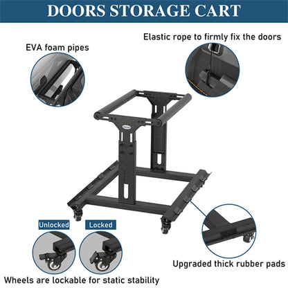 Doors Storage Cart for 2 Doors For 1981-2025 Jeep CJ-8 / Jeep Wrangler YJ TJ JK JL / Gladiator JT / 2021-2025 Ford Bronco - Ultralisk4x4