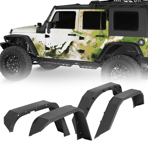 Flat Tube Wide Fender Flares For 2007-2018 Jeep Wrangler JK - ultralisk4x4