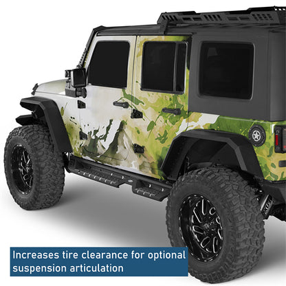 Flat Tube Wide Fender Flares For 2007-2018 Jeep Wrangler JK - ultralisk4x4