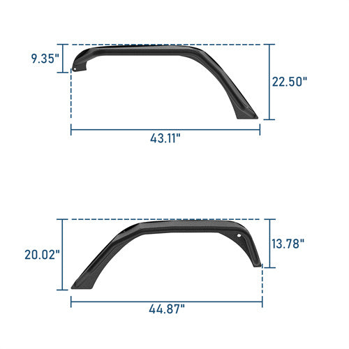Tubular Fender Flares For 2007-2018 Jeep Wrangler JK - Ultralisk 4x4