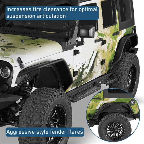 Tubular Fender Flares For 2007-2018 Jeep Wrangler JK - Ultralisk 4x4
