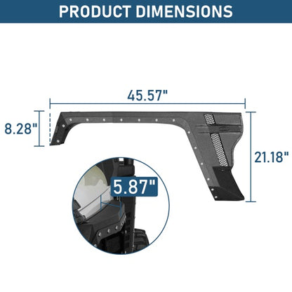 Bulwark Front Fender Flares w/ Turn Signal Lights For 2007-2018 Jeep Wrangler JK - Ultralisk4x4