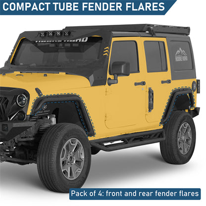 Front & Rear Fender Flare Delete Kit For 2007-2018 Jeep Wrangler JK - Ultralisk4x4