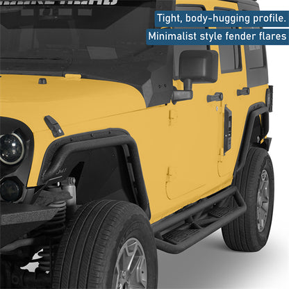 Front & Rear Fender Flare Delete Kit For 2007-2018 Jeep Wrangler JK - Ultralisk4x4