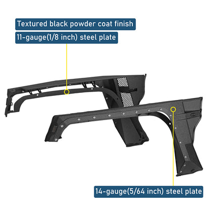 Armour Front Fender Flares w/ LED Turn Signal Lights For 2018-2025 Jeep Wrangler JL / Gladiator JT - Ultralisk4x4