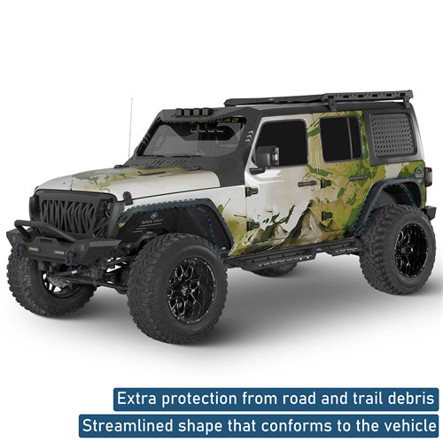 Front & Rear Fender Flares Kit For 2018-2026 Jeep Wrangler JL - Ultralisk4x4