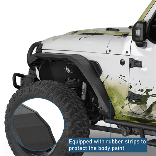 Front Fender Flares w/ LED Turn Signal Lights For 2018-2026 Jeep Wrangler JL & Gladiator JT - ultralisk4x4