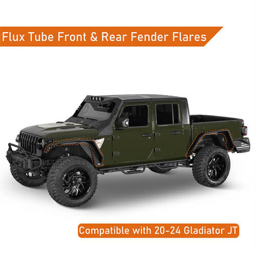 Road Trip Flux Tube Fender Flares For 2020-2025 Jeep Gladiator JT - Ultralisk4x4