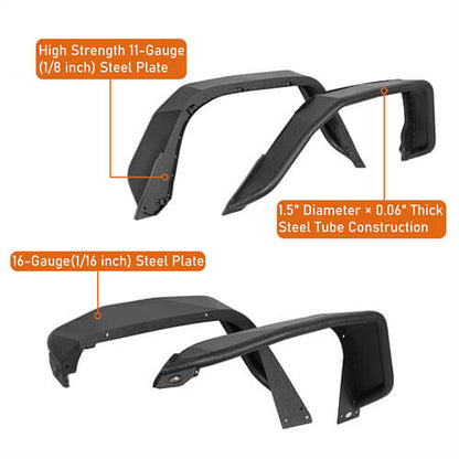 Road Trip Flux Tube Fender Flares For 2020-2025 Jeep Gladiator JT - Ultralisk4x4