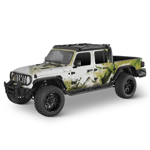 Aftermarket Flat Style Front & Rear Fender Flares For 2020-2026 Jeep Gladiator JT - Ultralisk4x4