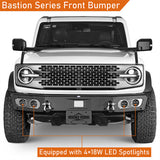 2021-2023 Ford Bronco Front Bumper 4x4 Truck Parts w/D-Rings & LED Lights - Ultralisk4x4 ul8922s 10