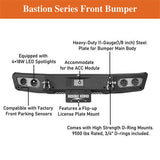 2021-2023 Ford Bronco Front Bumper 4x4 Truck Parts w/D-Rings & LED Lights - Ultralisk4x4 ul8922s 17