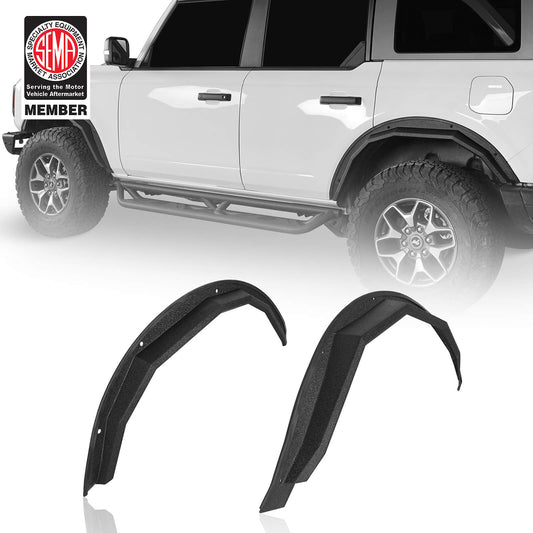 Ford Bronco Razor Armor Front & Rear Fender Flares Kit (Excluding Raptor) b8908s 1