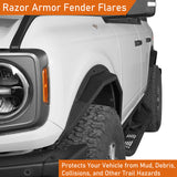 Ford Bronco Razor Armor Front & Rear Fender Flares Kit (Excluding Raptor) b8908s 3
