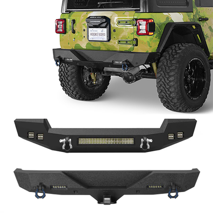 Full Width Climber Front Bumper & Explorer Rear Bumper (18-26 Jeep Wrangler JL) - ultralisk4x4