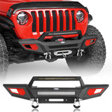 Textured Steel Mid-width Front Bumper (18-24 Jeep Wrangler JL & Jeep Gladiator JT) - Ultralisk 4x4