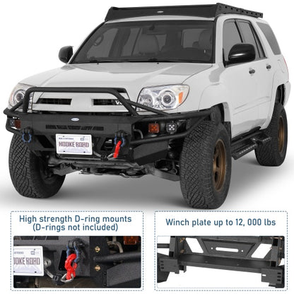 Tube Front Bumper w/ Winch Plate & 4 LED Spot Lights (03-05 Toyota 4Runner) - ultralisk4x4