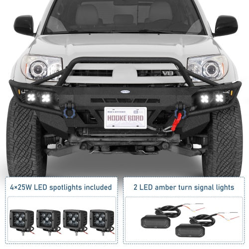 Tube Front Bumper w/ Winch Plate & 4 LED Spot Lights (03-05 Toyota 4Runner) - ultralisk4x4