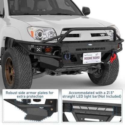 Tube Front Bumper w/ Winch Plate & 4 LED Spot Lights (03-05 Toyota 4Runner) - ultralisk4x4