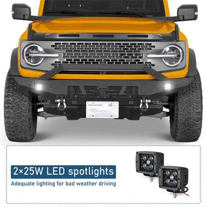 Grizzly Series Front Bumper For 2021-2025 Ford Bronco (Excluding Raptor) - Ultralisk4x4