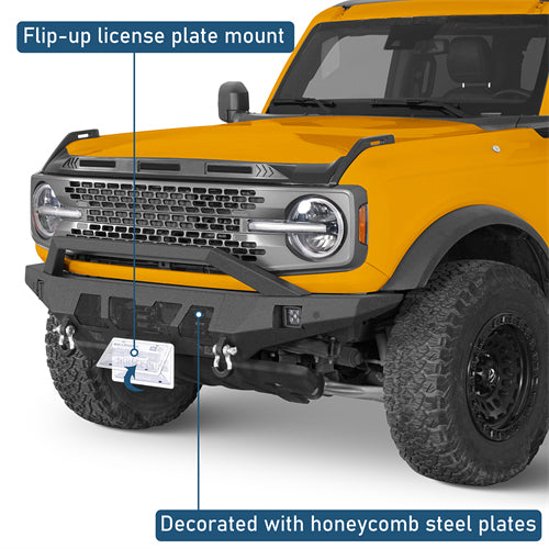 Grizzly Series Front Bumper For 2021-2025 Ford Bronco (Excluding Raptor) - Ultralisk4x4