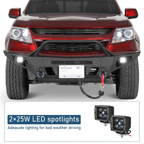 ExplorerX Full Width Front Bumper For 2015-2020 Chevy Colorado (Excluding ZR2 Models) - Ultralisk4x4