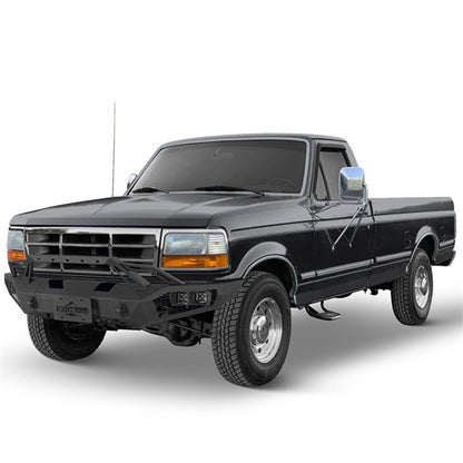 Front Bumper w/ Winch Plate & LED Spotlights For 1992-1996 Ford Bronco F-150/F-250/F-350 - Ultralisk4x4