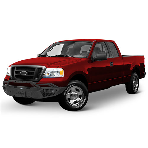 Earthshaker Series Front Bumper w/ Winch Plate & LED Lights For 2004-2008 Ford F-150 - Ultralisk4x4