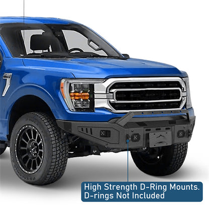 Road Trip Front Bumper w/ Winch Plate & LED Spotlights For 2021-2023 Ford F-150(Excluding Raptor) - Ultralisk4x4