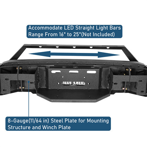 Road Trip Front Bumper w/ Winch Plate & LED Spotlights For 2021-2023 Ford F-150(Excluding Raptor) - Ultralisk4x4