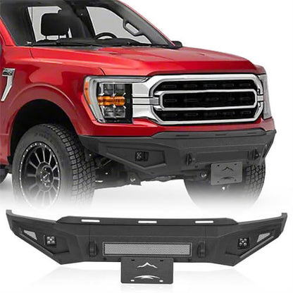 Road Trip Front Bumper w/ LED spotlights  For 2021-2023 Ford F-150(Excluding Raptor) - Ultralisk4x4