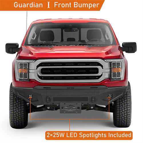 Road Trip Front Bumper w/ LED spotlights  For 2021-2023 Ford F-150(Excluding Raptor) - Ultralisk4x4