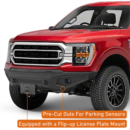 Road Trip Front Bumper w/ LED spotlights  For 2021-2023 Ford F-150(Excluding Raptor) - Ultralisk4x4