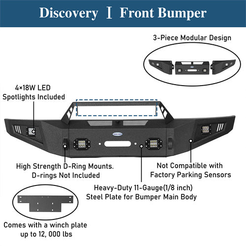 Full Width Front Bumper with Angled Hoop(09-14 Ford F-150,Excluding Raptor) - ultralisk4x4