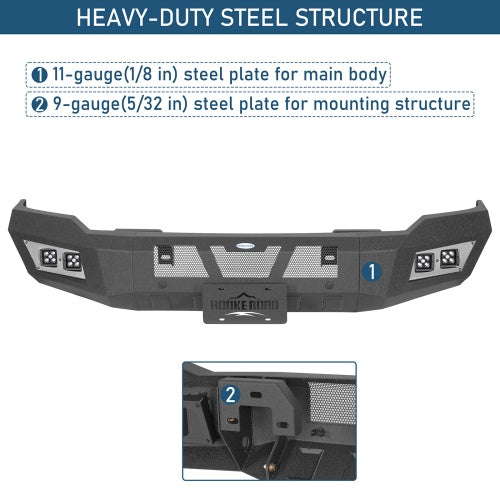Full-Width Front Bumper For 2014-2015 GMC Sierra 1500 - Ultralisk4x4