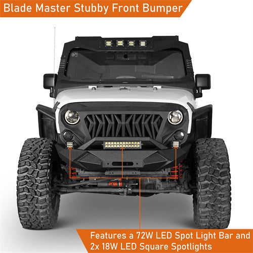 Blade Master Front Bumper w/Winch Plate(07-18 Jeep Wrangler JK) - ultralisk4x4