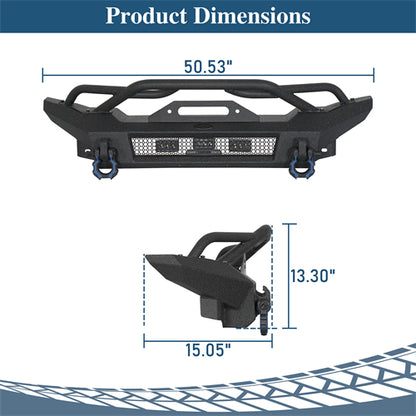 Horn Front Bumper For 2018-2025 Jeep Wrangler JL / Gladiator JT - Ultralisk4x4