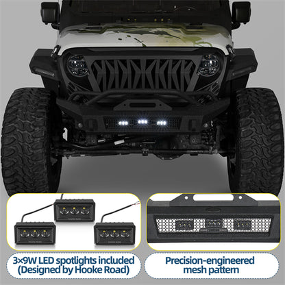 Horn Front Bumper For 2018-2025 Jeep Wrangler JL / Gladiator JT - Ultralisk4x4