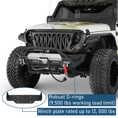 Winglet Stubby Front Bumper For 2018-2025 Jeep Wrangler JL & Gladiator JT - Ultralisk4x4