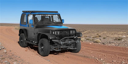 Aftermarket Front Bumper w/ Winch Plate & LED Spotlights For 1997-2006 Jeep Wrangler TJ - Ultralisk4x4