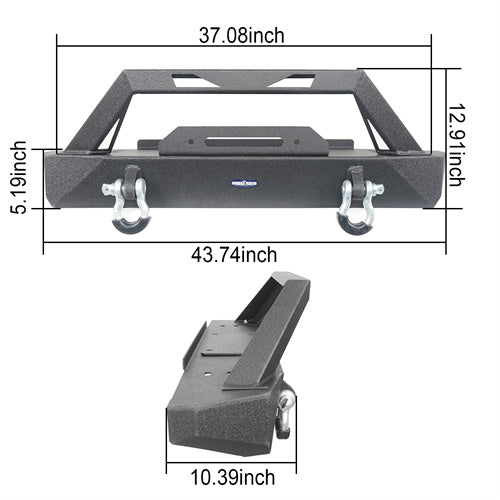 Stubby Front Bumper w/Winch Plate(76-86 Jeep Wrangler CJ-7) - Ultralisk 4x4