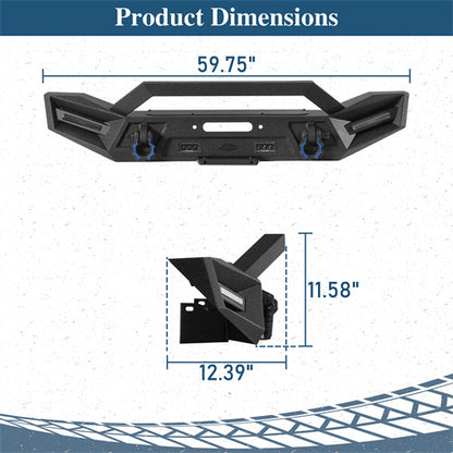 Off-road Front Bumper For 2018-2025 Jeep Wrangler JL & Gladiator JT - Ultralisk4x4