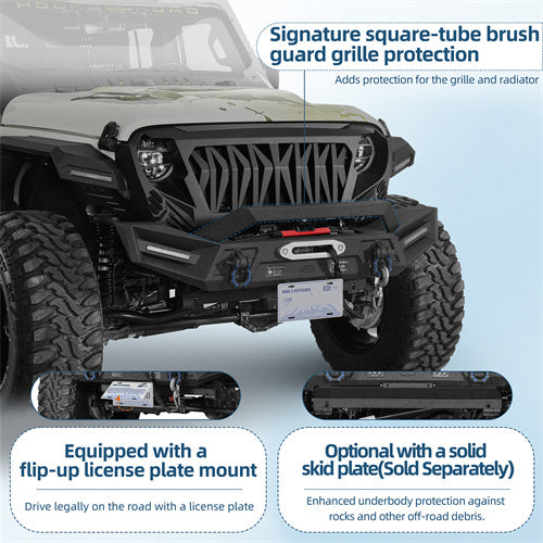 Off-road Front Bumper For 2018-2026 Jeep Wrangler JL & Gladiator JT - Ultralisk4x4