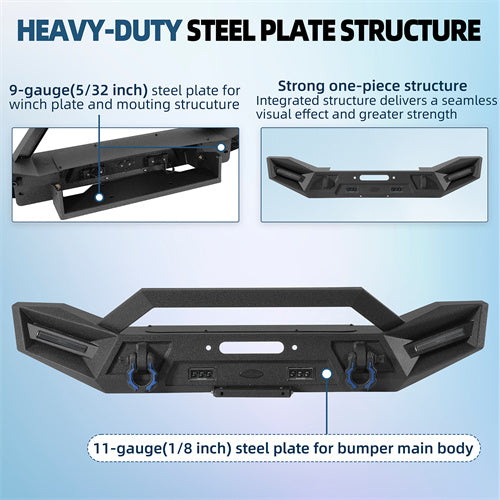 Off-road Front Bumper For 2018-2025 Jeep Wrangler JL & Gladiator JT - Ultralisk4x4
